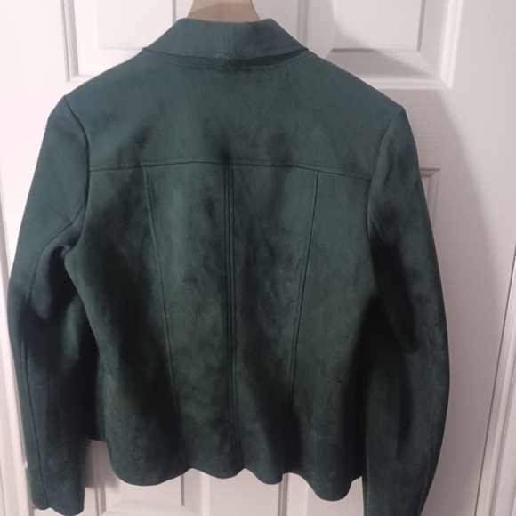 Philosophy Republic Clothing Faux Suede Zip Side Motto Tailored Jacket Sz SP - Picture 6 of 7